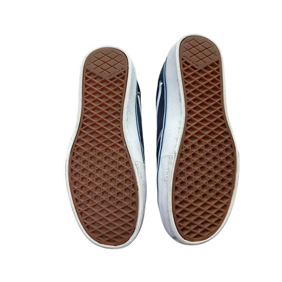 VANS Pro Skate Shoes Sneakers Blue Suede White Mens Sz 7.5 Low Top Lace Up - Picture 15 of 16